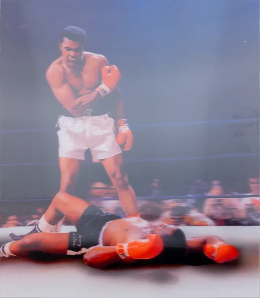 FOTOGRAFI, Mohammed Ali under boxningsmatch, lenticular/3D-relief