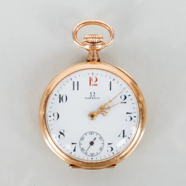 FICKUR, 14k guld, Omega, dam, 1800-/1900-tal