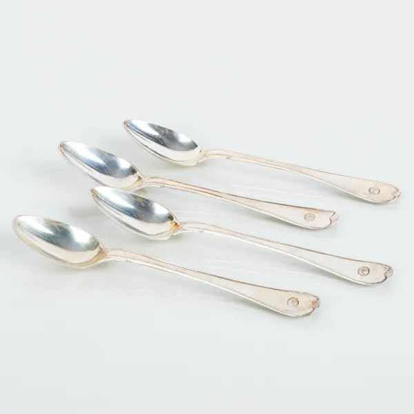 TESKEDAR, 4 st, silver, "Gammal svensk", bla Anders Malmberg 1815
