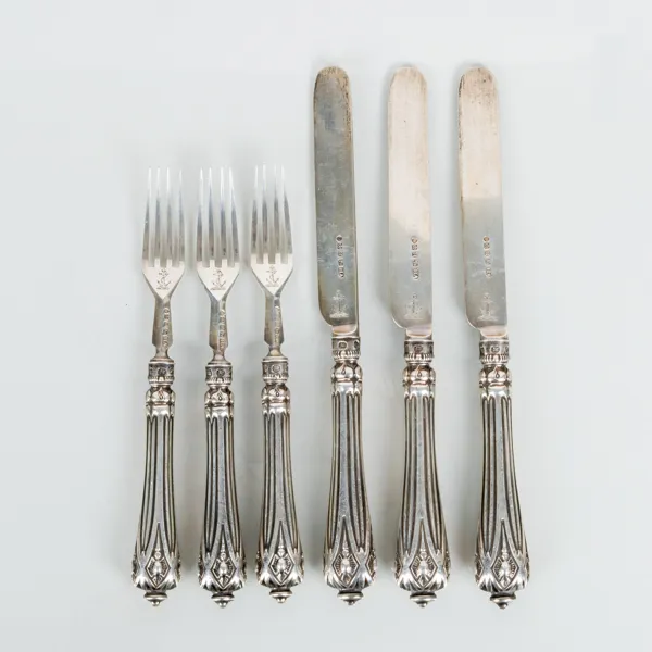 BESTICK, 6 st, silver, Hy Archer & Co, Sheffield, England 1859/60