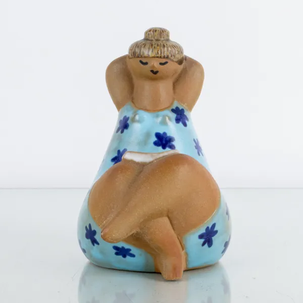 LISA LARSON, figur, stengods, "Emma", ur serien "ABC-flickorna", Gustavsberg