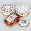 DOSOR, 4 st, porslin och glas, bla Sèvresliknande märke, 1800-/1900-tal