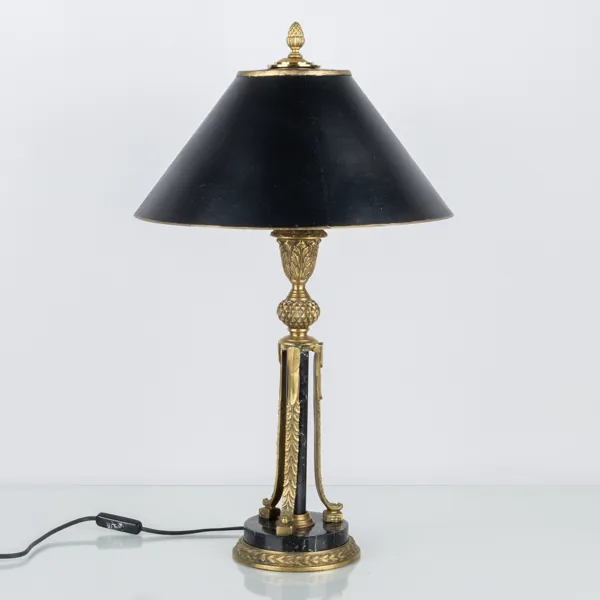 BORDSLAMPA, mässing och marmor, 1900-tal