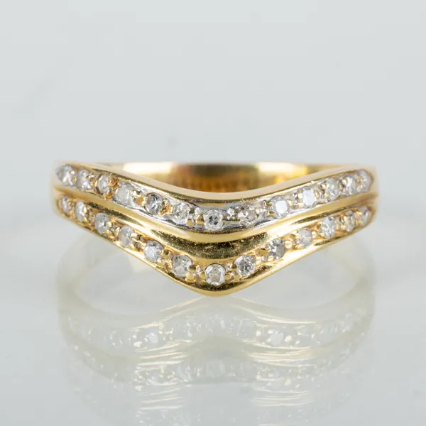 RING, 18k guld, med åttkantslipade diamanter tot 0.26 ct