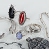 SAMLING SILVERSMYCKEN, bla collier, ringar, armband