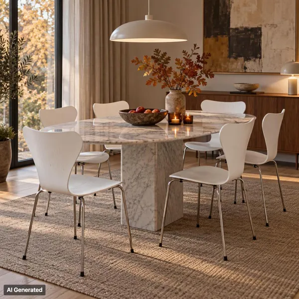 ARNE JACOBSEN, 6 stolar, "Sjuan", för Fritz Hansen, år 2010