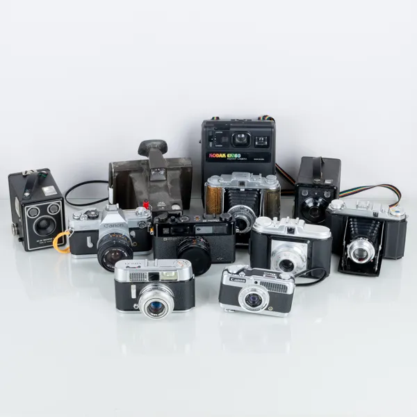 SAMLING KAMEROR, 11 st, bla Canon, Agfa och Kodak