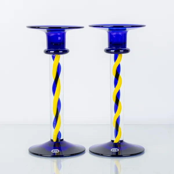 MARGARETA HENNIX, 1 par, ljusstakar, glas, Reijmyre, 1900-/2000-tal