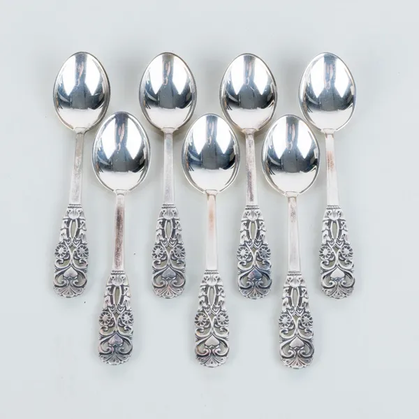 KAFFESKEDAR, 7 st, silver, CESON 1975