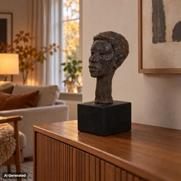MAGNUS RINGBORG, skulptur, bemålad gips, monogramsignerad
