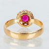 RING, 18k guld, med syntetiska stenar, sannolikt 1900-talets mitt