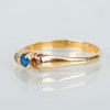 RING, 18k guld, med blå och vita stenar, 1900-talets mitt, svenska stämplar CFG