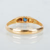 RING, 18k guld, med blå och vita stenar, 1900-talets mitt, svenska stämplar CFG