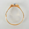RING, 18k guld, med blå och vita stenar, 1900-talets mitt, svenska stämplar CFG