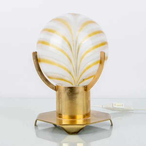 BORDSLAMPA, mässing och glas, RAF Rejmyre Armaturfabrik, 1900-talets andra hälft
