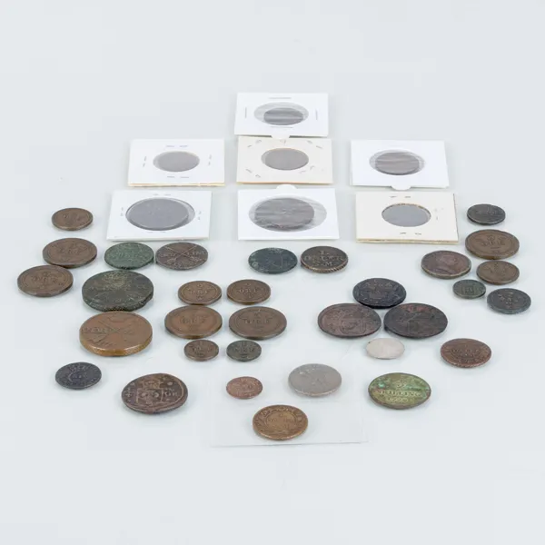 SAMLING MYNT, 39 st, 1600-/1700-/1800-/1900-tal