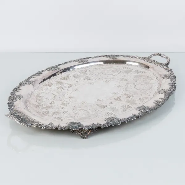 BRICKA, nysilver, 1800-/1900-tal