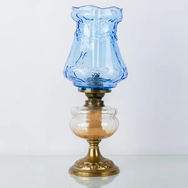BORDSFOTOGENLAMPA, mässing och glas, 1800-tal