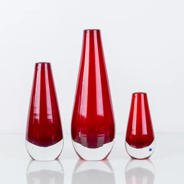 MONICA BRATT, 3 st, vaser, glas, Reijmyre glasbruk, 1900-talets mitt