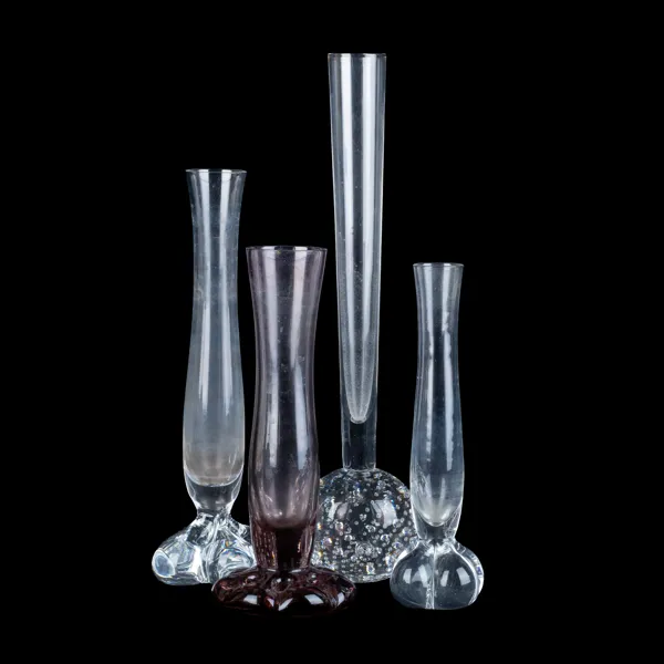 ORKIDÉVASER, 4 st, glas, 1900-talets mitt