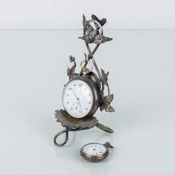 FICKUR, 2 st, silver, med fickursställ, 1900-talets första hälft