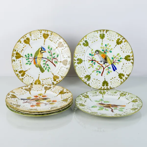 TALLRIKAR, 6 st, porslin, Este, Italien, 1900-talets andra hälft 