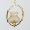 TAKLAMPA, mässing och glas, 1900-talets mitt