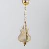 TAKLAMPA, mässing och glas, 1900-talets mitt