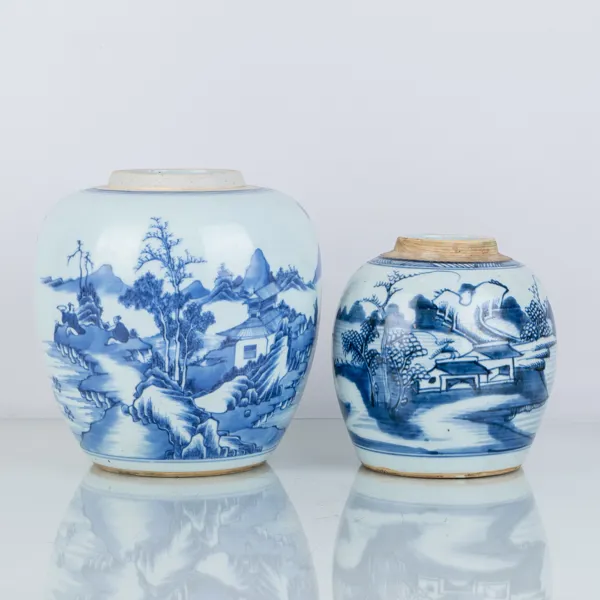 BOJANER, 2 st, porslin, Kina, 1800-tal