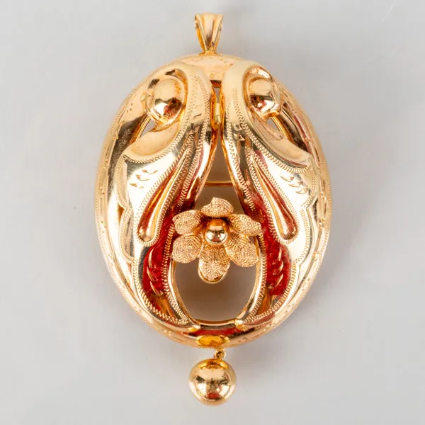 BROSCH / HÄNGE, 18k guld, svenska stämplar