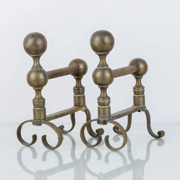 ELDHUNDAR, 1 par, mässing, 1800-/1900-tal