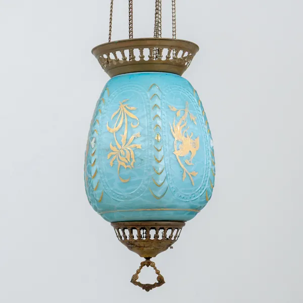 MÅNSKENSAMPEL, mässing och glas, 1800-tal