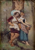 OIDENTIFERAD KONSTNÄR, kolorerat tryck på pannå, 1800-tal