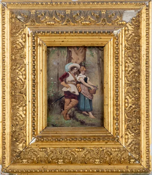 OIDENTIFERAD KONSTNÄR, kolorerat tryck på pannå, 1800-tal