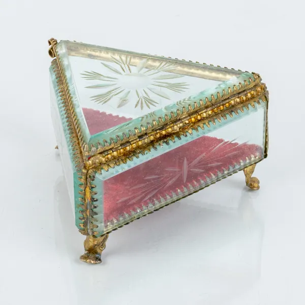 FICKURSSTÄLL, mässing och glas, 1800-/1900-tal