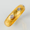 RING, 23k guld, med tre diamanter, svenska stämplar