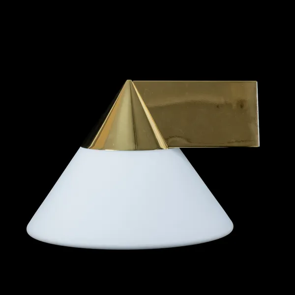VÄGGLAMPA, mässing och glas, typ 3653, Glashütte Limburg, 1900-talets andra hälft