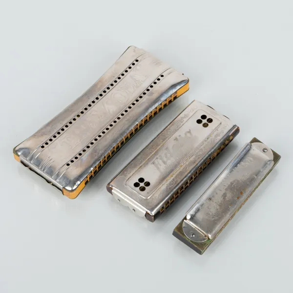 MUNSPEL, 3 st, Harmonica, M Hohner och Fidelio, 1900-tal