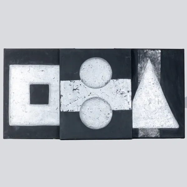 ELISABETH MORITZ (född 1956), 3 st, triptyk, blandteknik på duk, signerade