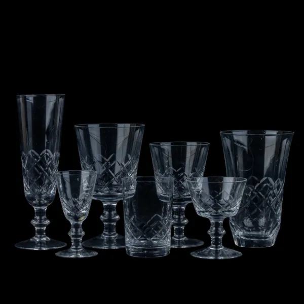 GLASSERVIS, 70 del, Reijmyre glasbruk, 1900-talets mitt, för 8 pers