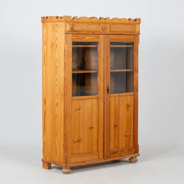 VITRINSKÅP, furu, 1800-/1900-tal