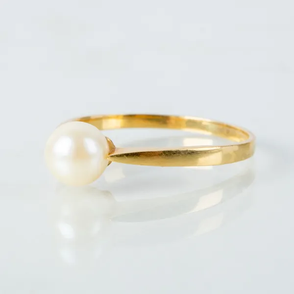 RING, 18k guld, med pärla