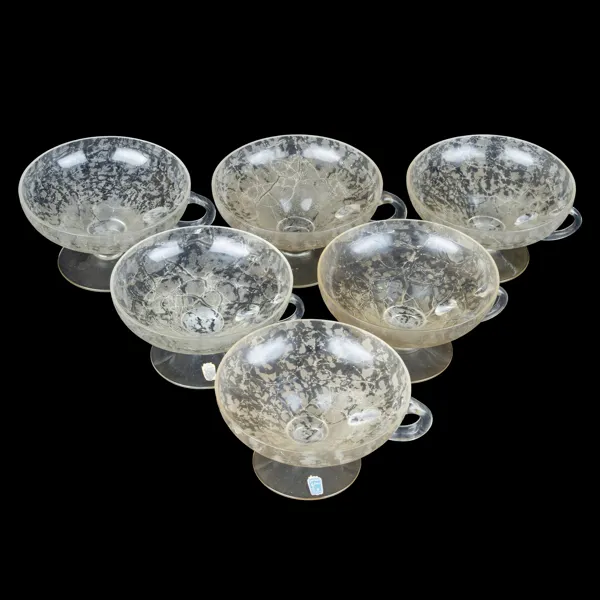 COUPESKÅLAR, 6 st, glas, Johansfors glasbruk