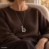 ANNA-STINA ÅBERG, collier, sterlingsilver, med fast hänge i form av bokstaven b, Nyköping 1985