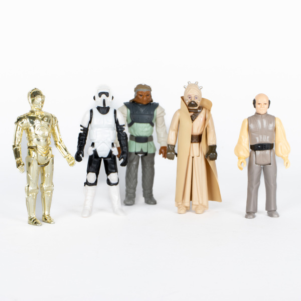 LEKSAKSFIGURER, 5 st, figurer ur Star Wars, 1970-/80-tal