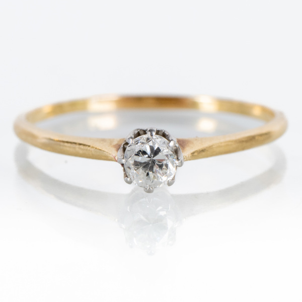 RING, 18k guld, briljantslipad diamant ca 0,18 ct, tot vikt ca 1,5 g